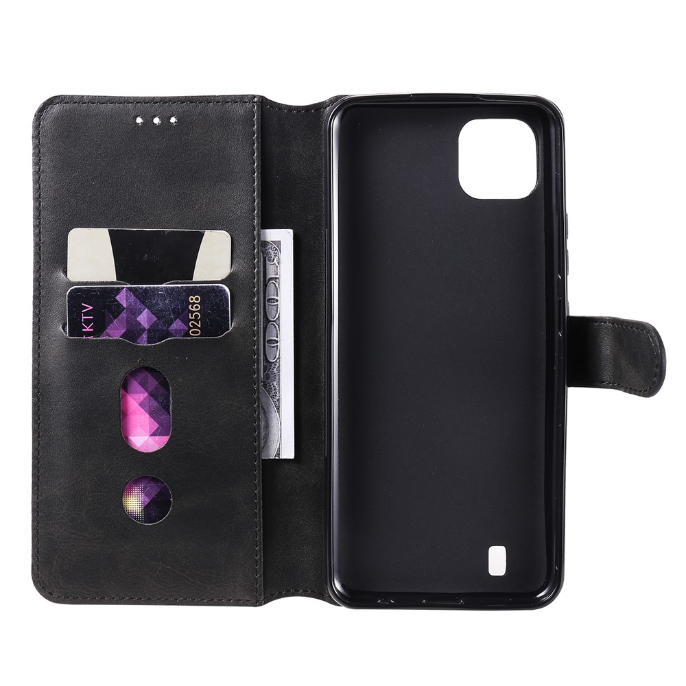 Wallet Stand Flip Leather Phone Case for Realme C20/C21 - Black-10