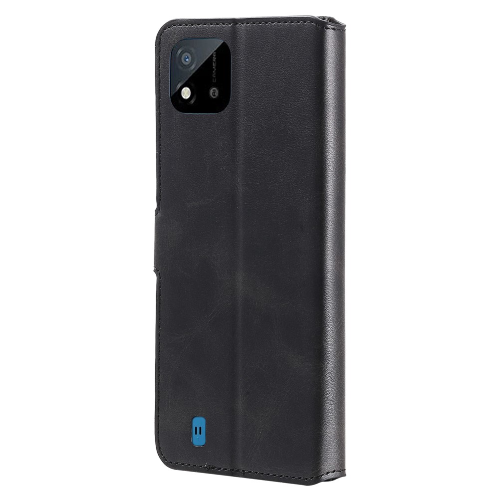 Wallet Stand Flip Leather Phone Case for Realme C20/C21 - Black-12