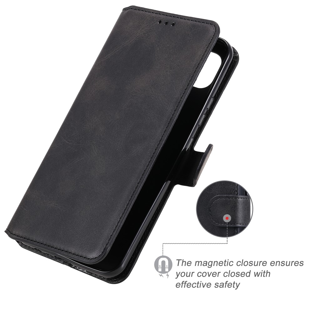 Wallet Stand Flip Leather Phone Case for Realme C20/C21 - Black-2