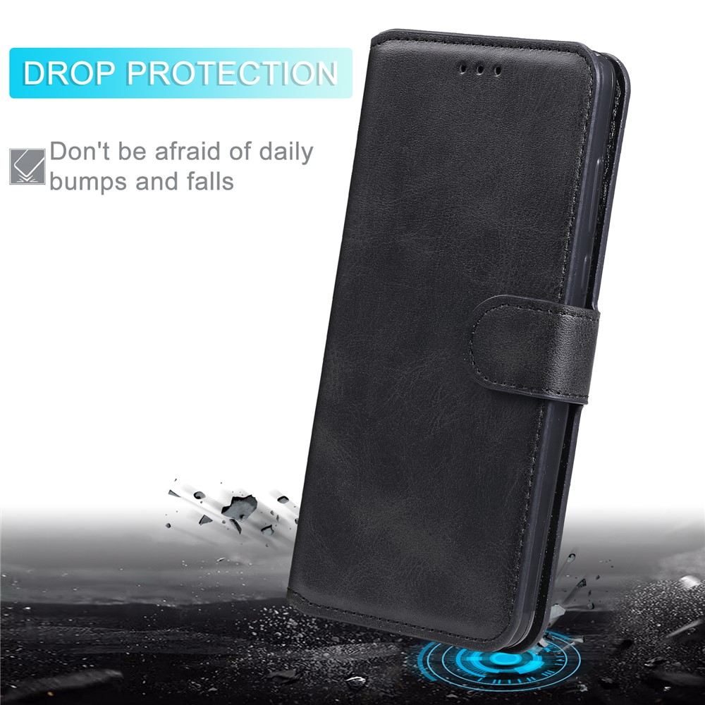 Wallet Stand Flip Leather Phone Case for Realme C20/C21 - Black-5