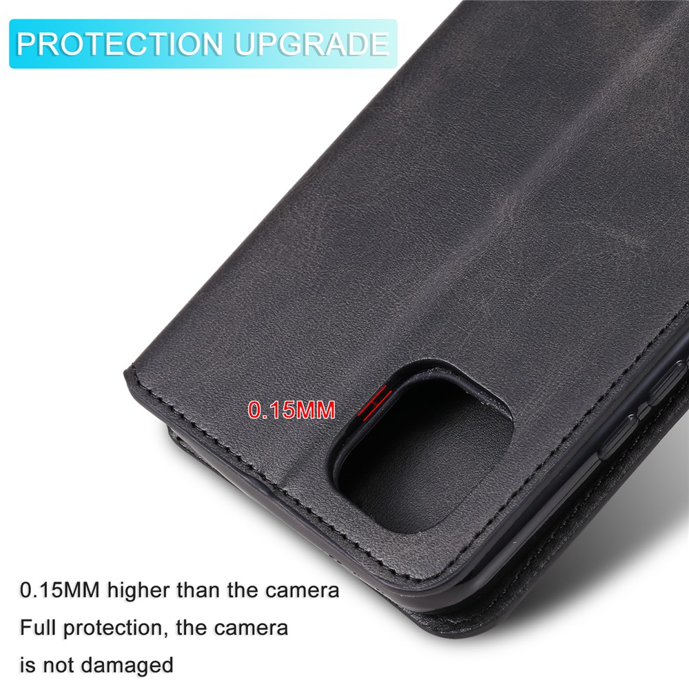 Wallet Stand Flip Leather Phone Case for Realme C20/C21 - Black-6