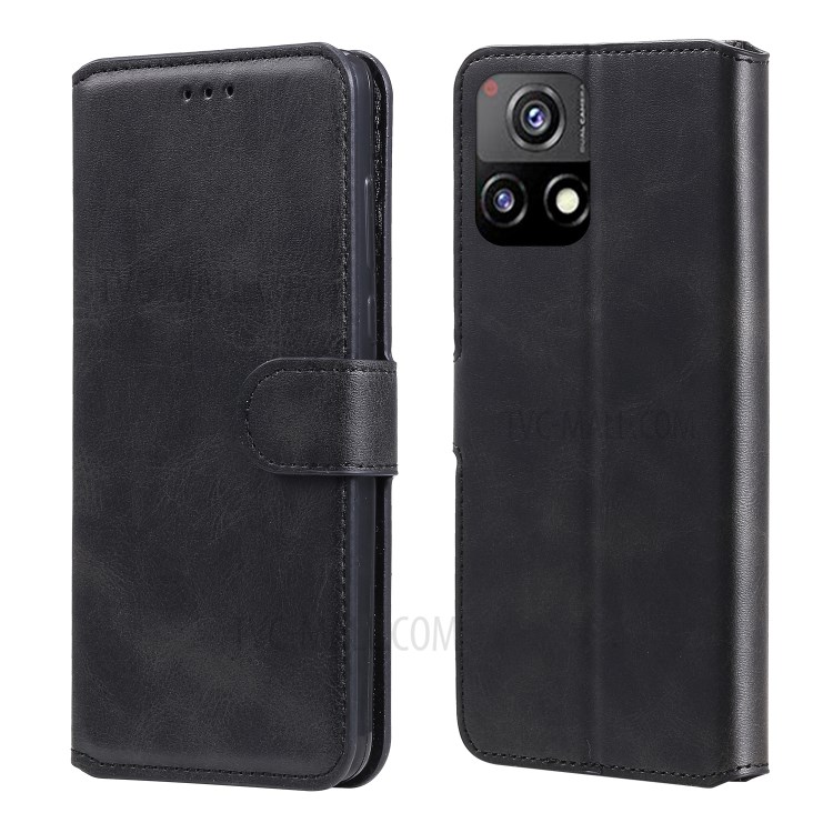 Wallet Stand Flip Leather Phone Case for vivo Y52s/Y31s 5G/iQOO U3 - Black-1