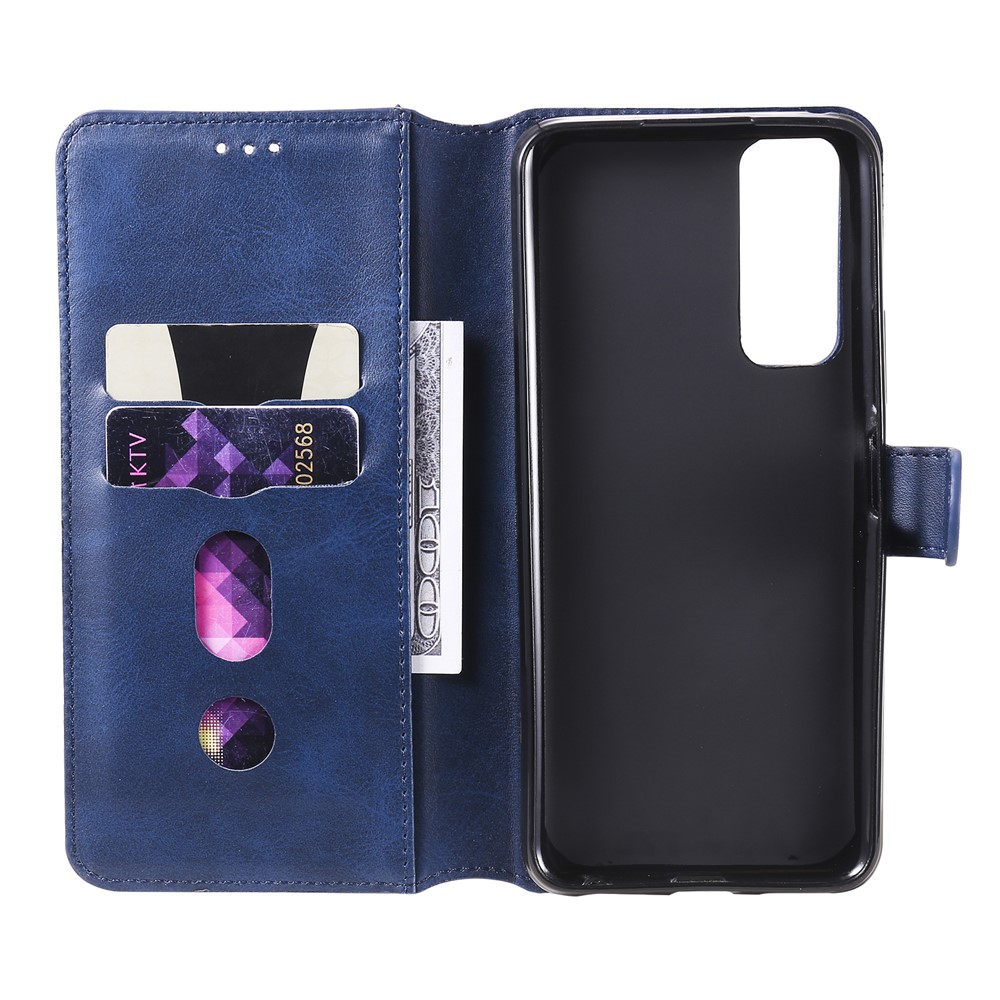 Wallet Stand Full Protection Flip Leather Phone Case for vivo Y51 (2020, September)/Y51 (2020, December)/Y31 (2021) - Blue-7