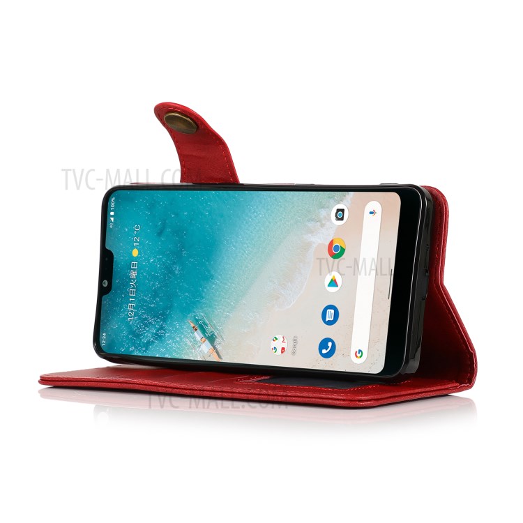 KHAZNEH Shockproof PU Leather Stand Wallet Mobile Phone Cover Case with Hand Strap for Oppo F19 Pro+ 5G/Reno5 Z/A94 5G - Red-5
