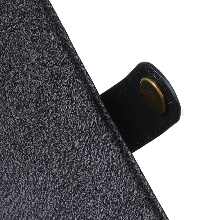 KHAZNEH Magnetic Buckle PU Leather Phone Cover Wallet Case for Realme C21 - Black-6