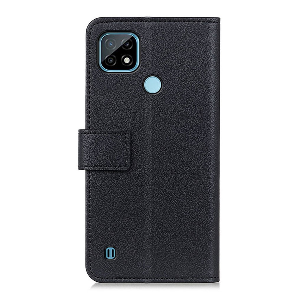 Wallet Stand Leather Case Cover for Realme C21 Mobile Phone Protection Casing - Black-2