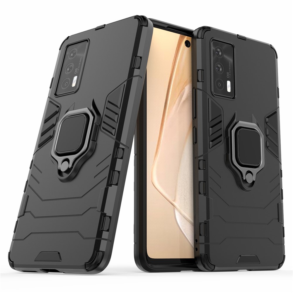Well-Protected Cool Guard PC + TPU Combo Kickstand Hybrid Phone Cover Case for vivo iQOO Neo5 - Black-1