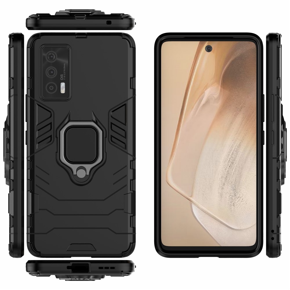 Well-Protected Cool Guard PC + TPU Combo Kickstand Hybrid Phone Cover Case for vivo iQOO Neo5 - Black-5