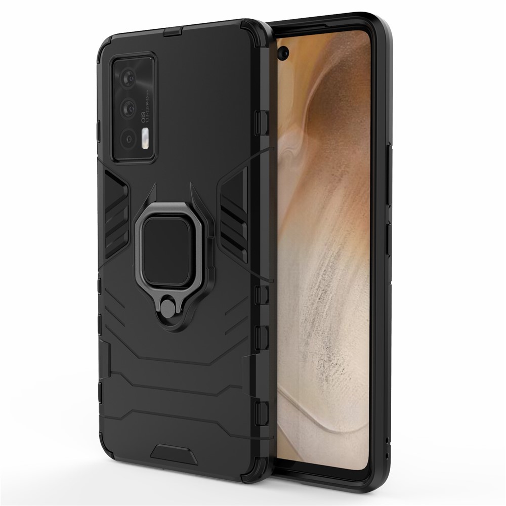 Well-Protected Cool Guard PC + TPU Combo Kickstand Hybrid Phone Cover Case for vivo iQOO Neo5 - Black-6