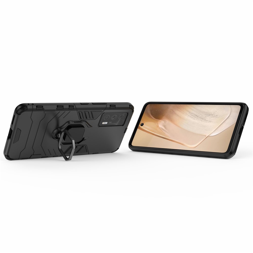 Well-Protected Cool Guard PC + TPU Combo Kickstand Hybrid Phone Cover Case for vivo iQOO Neo5 - Black-7