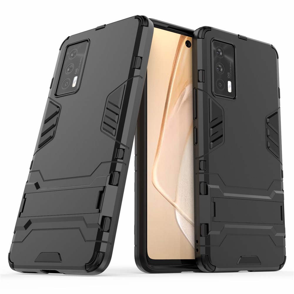 Kickstand Design 2 in 1 Hybrid Phone Protector Full Protection Cover Case for vivo iQOO Neo5 - Black-1