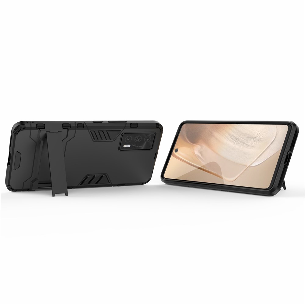 Kickstand Design 2 in 1 Hybrid Phone Protector Full Protection Cover Case for vivo iQOO Neo5 - Black-6