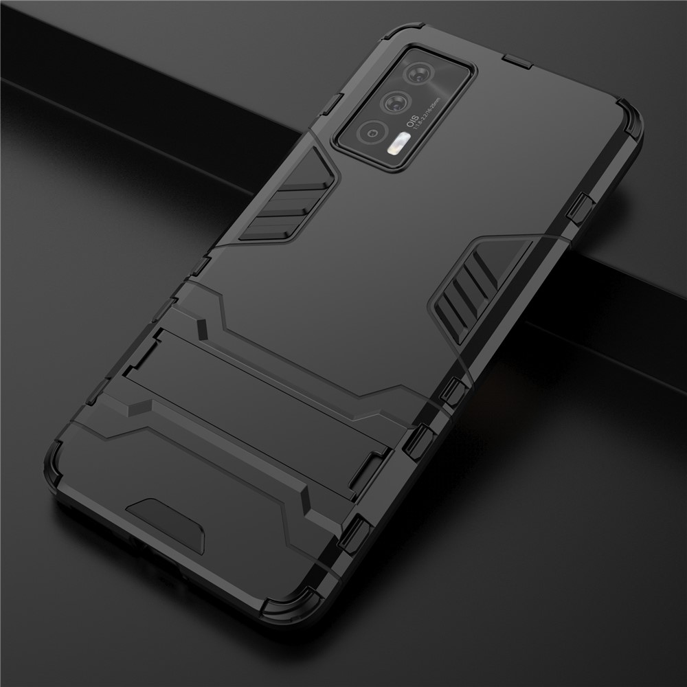 Kickstand Design 2 in 1 Hybrid Phone Protector Full Protection Cover Case for vivo iQOO Neo5 - Black-7