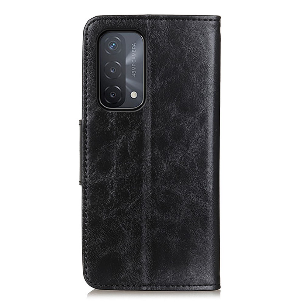 Crazy Horse Texture Stand Wallet Mobile Phone Leather Case for Oppo A54 5G/A74 5G/A93 5G - Black-3