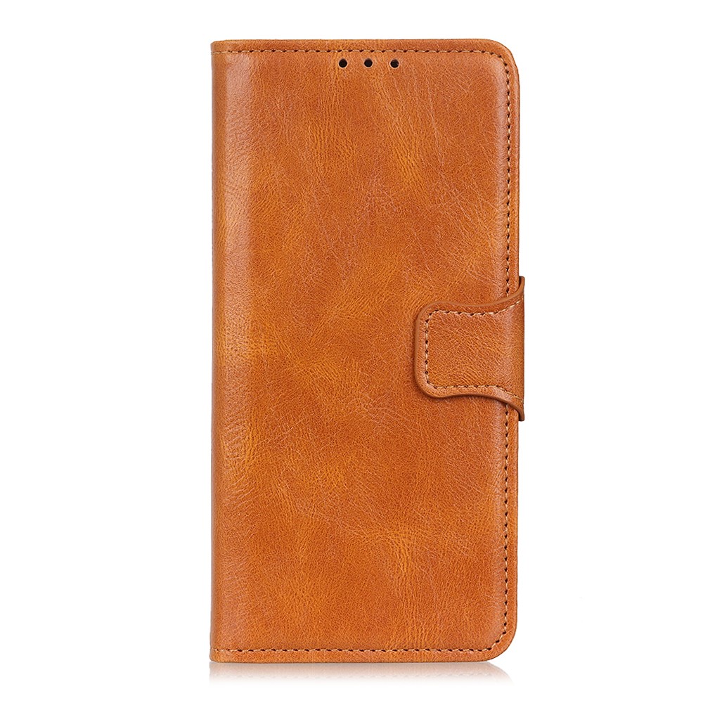Crazy Horse PU Leather Wallet Stand Protector Cover for Oppo A54 5G/A93 5G/A74 5G - Brown-2