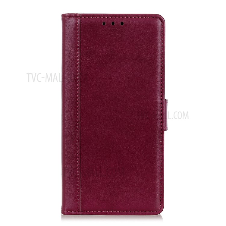 PU Leather Smooth-Feeling Wallet Stand Mobile Phone Shell Case Protector for Oppo A54 5G / A74 5G / A93 5G - Red-2