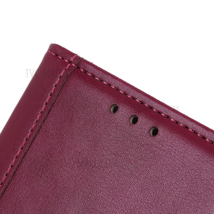 PU Leather Smooth-Feeling Wallet Stand Mobile Phone Shell Case Protector for Oppo A54 5G / A74 5G / A93 5G - Red-7