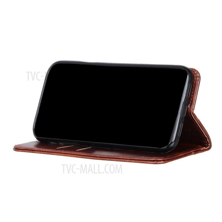 Auto-Absorbed Protective Case with Wallet and Stand for Oppo A93 5G/A54 5G/A74 5G - Brown-7
