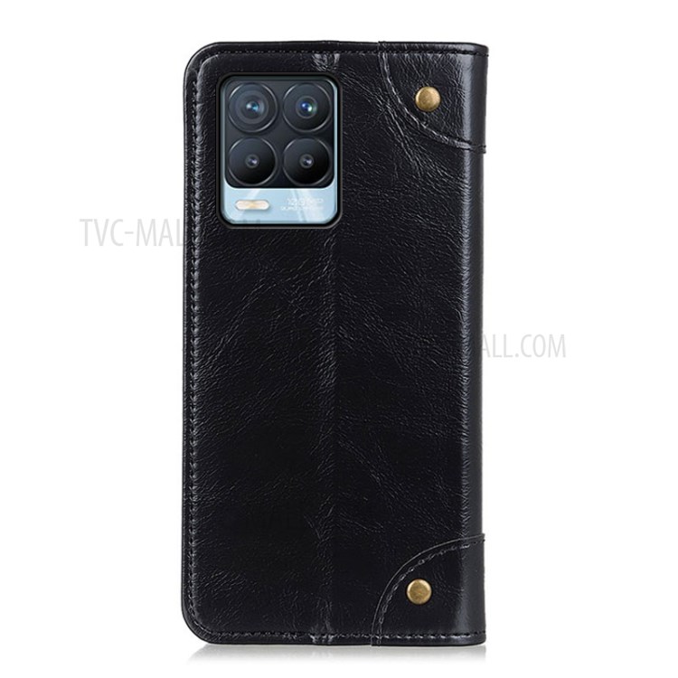 Magnetic Auto-Absorbed Wallet Stand Design PU Leather Phone Shell Case for Realme 8/8 Pro - Black-3