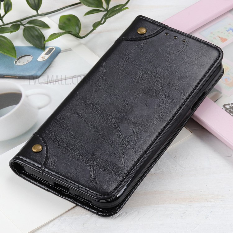 Magnetic Auto-Absorbed Wallet Stand Design PU Leather Phone Shell Case for Realme 8/8 Pro - Black-8
