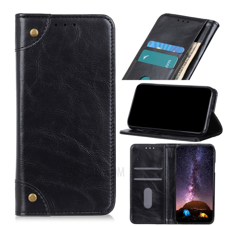 Magnetic Auto-Absorbed Wallet Stand Design PU Leather Phone Shell Case for Realme 8/8 Pro - Black-9
