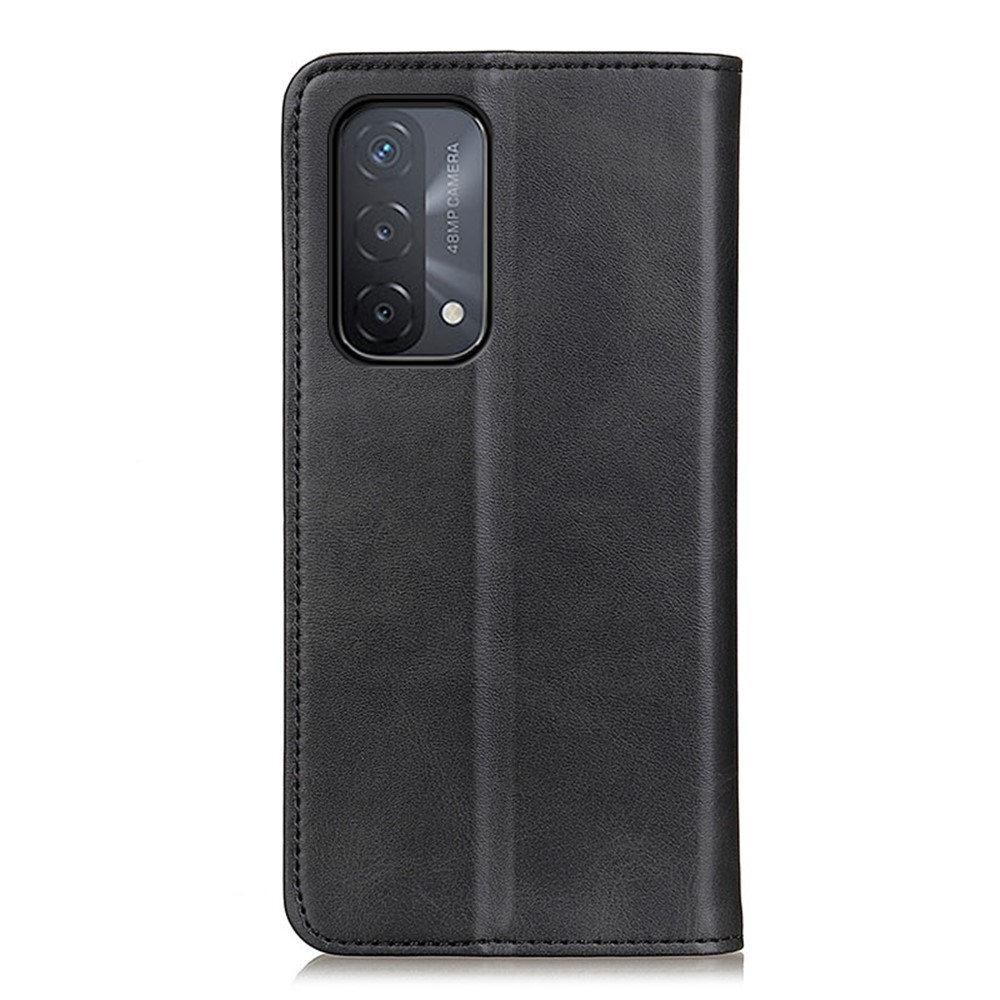 Auto-absorbed Split Leather Wallet Phone Cover for Oppo A93 5G/A54 5G/A74 5G - Black-3