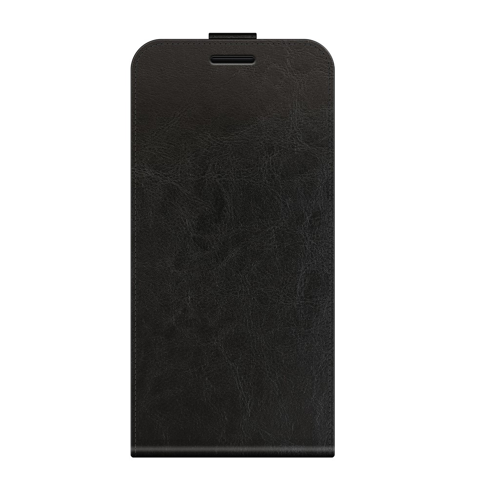 Vertical Flip Crazy Horse Leather Protector Case with Card Slot for Oppo A54 5G - Black-5