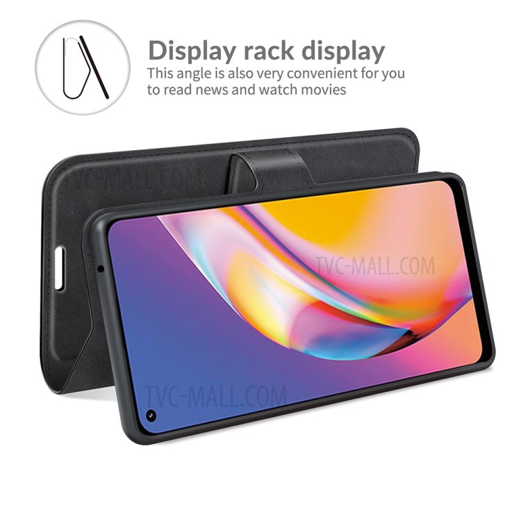 For Oppo A94/F19 Pro Magnetic Clasp Leather Mobile PhoneCase Wallet Stand Cover - Black-3