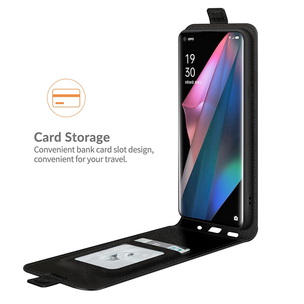 Crazy Horse Vertical Flip Leather Protective Case for Oppo Find X3 Pro/Find X - Black-4
