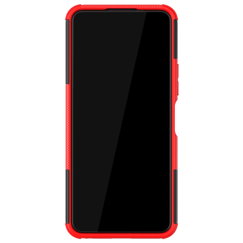 Kickstand Design 2-in-1 Tyre Pattern PC + TPU Combo Back Case for vivo Y20 / vivo Y20s / vivo Y11s / vivo Y12s - Red-8