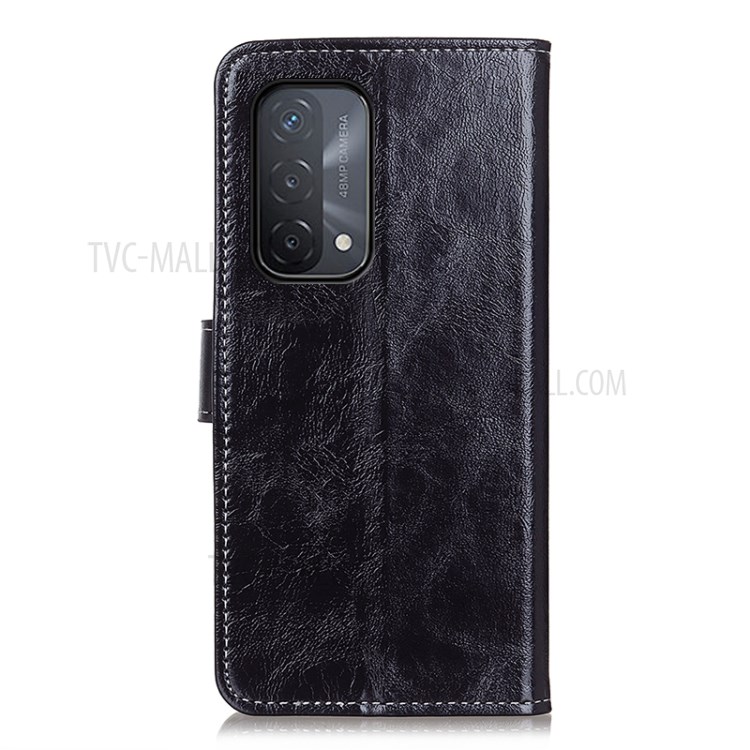 Retro Style Wallet Design Crazy Horse Texture Leather Phone Stand Cover with for Oppo A93 5G / Oppo A54 5G / Oppo A74 5G - Black-3