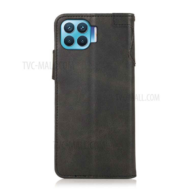 KHAZNEH PU Leather Stand Wallet Phone Cover Protective Skin for Oppo F17 Pro/A93 (2020) - Black-3