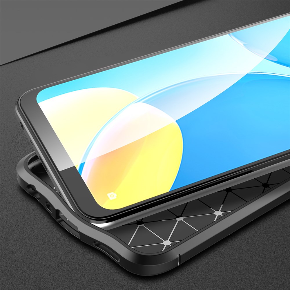 Litchi Texture TPU Phone Back Case Soft Protection Cover for Oppo A54 4G - Black-6