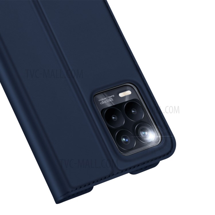Skin-touch Feeling Leather Wallet Case Phone Cover with Supporting Stand for Realme 8/8 Pro - Blue-3