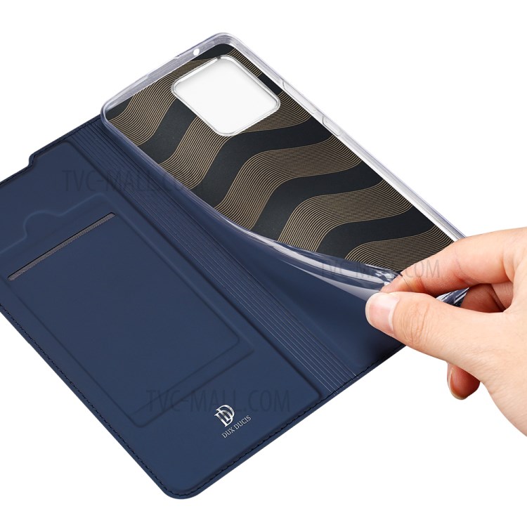 Skin-touch Feeling Leather Wallet Case Phone Cover with Supporting Stand for Realme 8/8 Pro - Blue-7