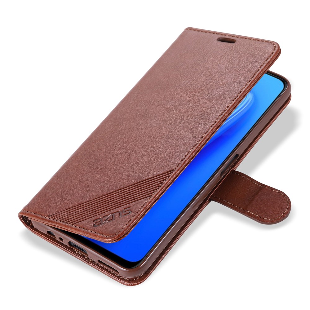 Azns pu Leather Stand Stand Phone Caple Para Oppo A93 5G/A74 5G - Castanho