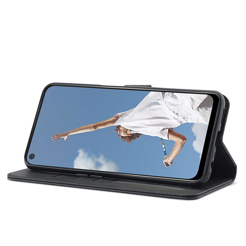 LC.IMEEKE Wallet Stand Leather Mobile Phone Case for Oppo A74 5G/A93 5G/A54 5G - Black-9