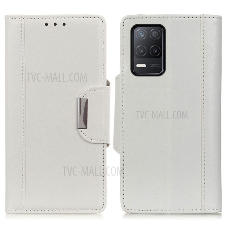 Full Protection Wallet Design PU Leather Phone Case with Stand for Realme V13 5G/8 5G - White-1