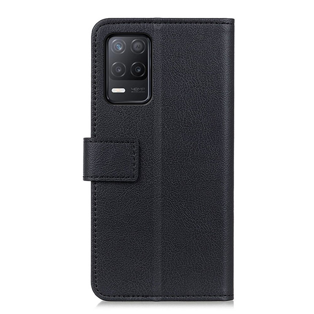 PU Leather Wallet Stand Protective Phone Cover for Realme V13 5G/Realme 8 5G - Black-4