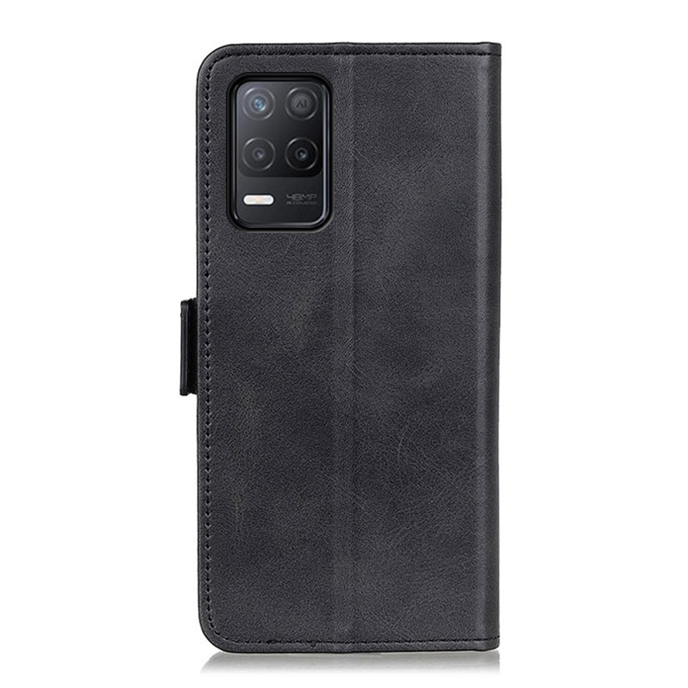 Magnetic Double Clasp Wallet Stand Leather Protective Cellphone Shell Case for Realme V13 5G / 8 5G - Black-4