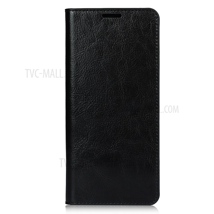 Crazy Horse Skin Genuine Leather Wallet Phone Case for Oppo Find X3 - Black-2