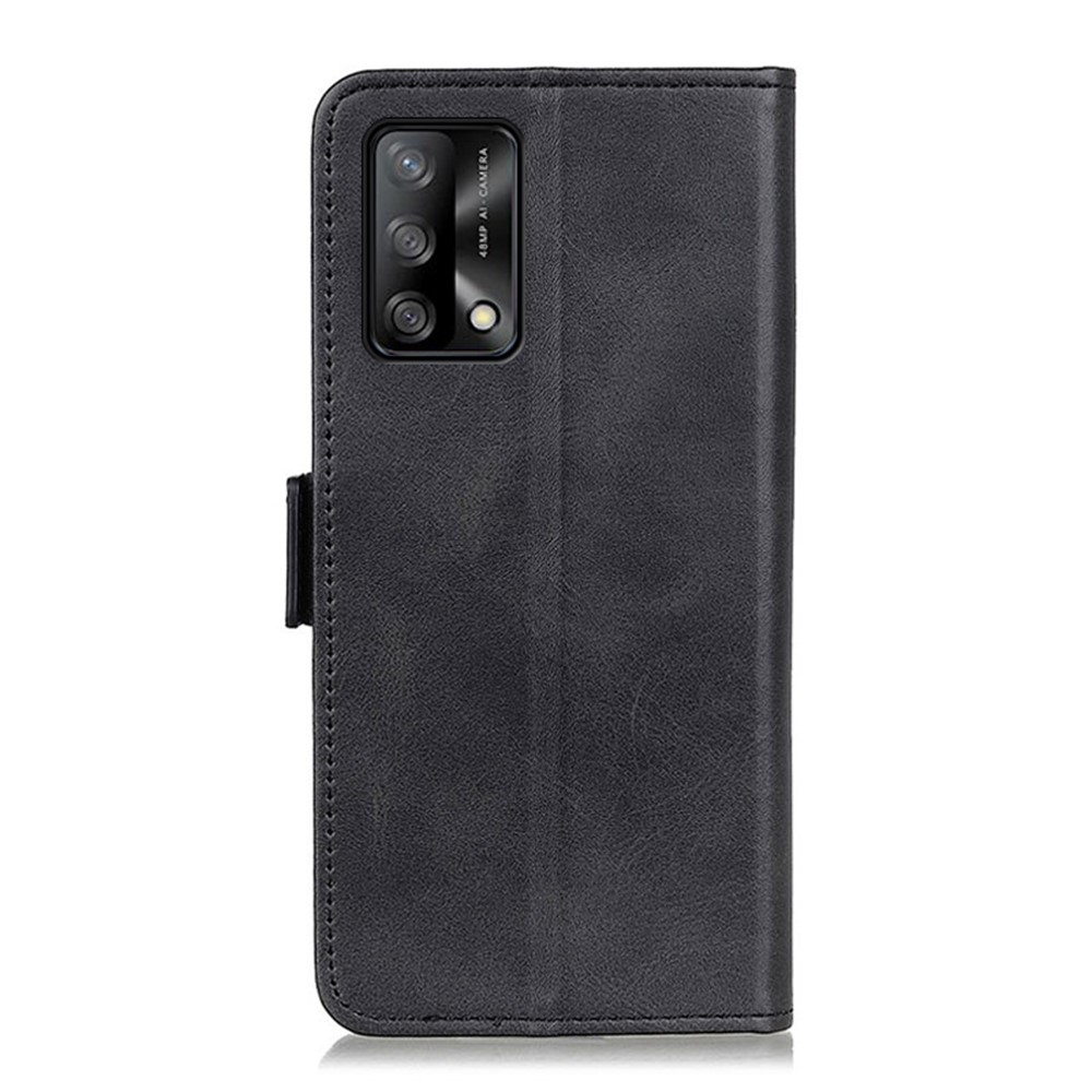 For Oppo F19/A74 4G Magnetic Double Clasp Leather Wallet Case - Black-3