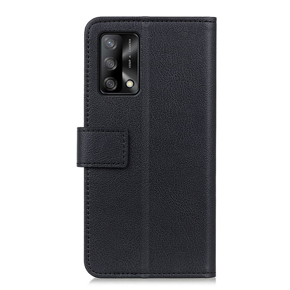 PU Leather Wallet Stand Protective Phone Cover for Oppo F19 / Oppo A74 4G - Black-3