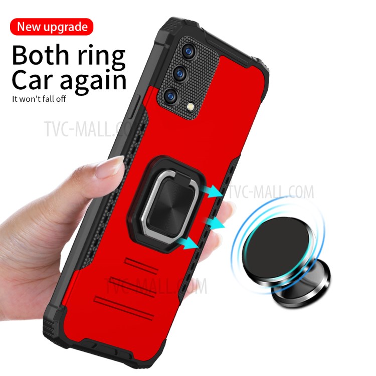 Shockproof Hybrid TPU + PC + Metal Combo Phone Back Case for Oppo A74 4G - Black-4