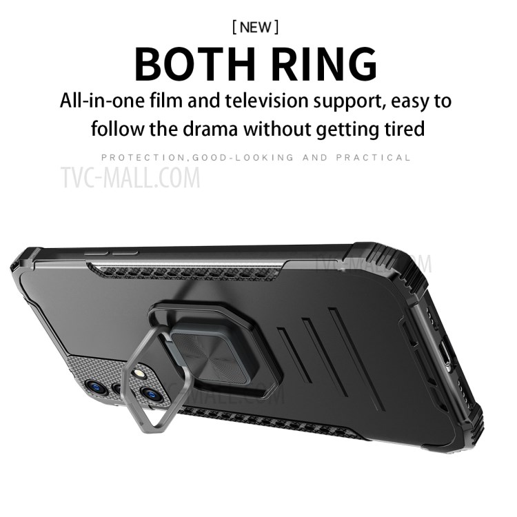Shockproof Hybrid TPU + PC + Metal Combo Phone Back Case for Oppo A74 4G - Black-7