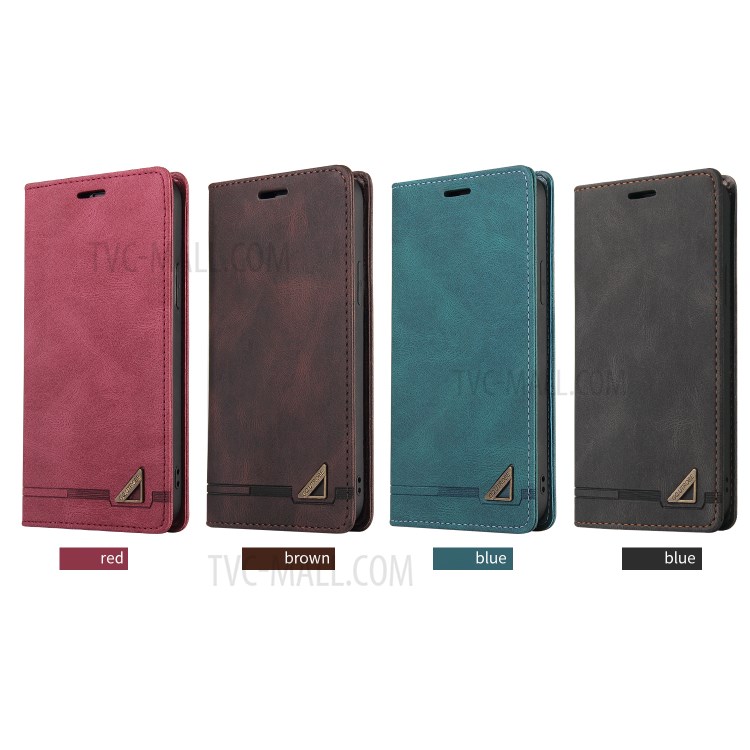 GQ.UTROBE Auto- absorbed Quality Leather Phone Shell Case with Anti-theft Swiping Design for Oppo Find X3 Pro / Oppo Find X3 - Black-11