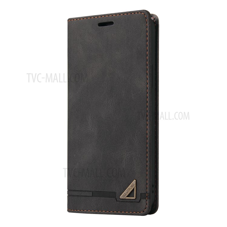 GQ.UTROBE Auto- absorbed Quality Leather Phone Shell Case with Anti-theft Swiping Design for Oppo Find X3 Pro / Oppo Find X3 - Black-8
