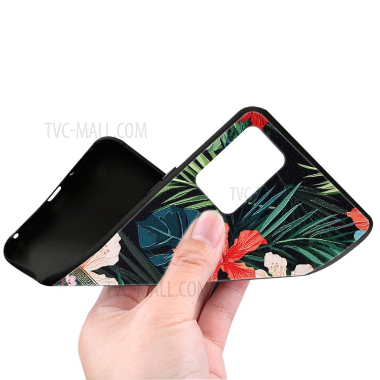 Well-Protected Pattern Printing Embossement TPU Phone Cover for Oppo A74 4G/F19 - Black Cat-2