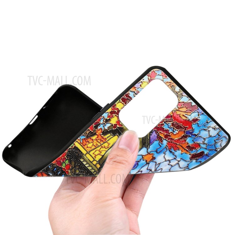 Well-Protected Stylish Pattern Printing Embossed TPU Phone Cover for Oppo A94/F19 Pro+ 5G - Phoenix and Pearl-2