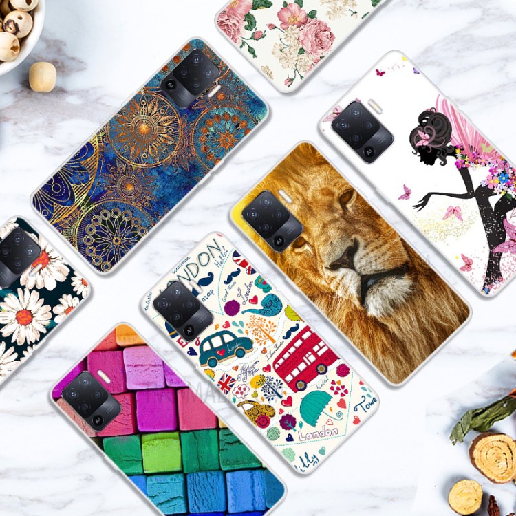 Full Protection Flexible TPU Phone Cover Case Cover with Pattern Printing for Oppo A94 - Exquisite Flower-4
